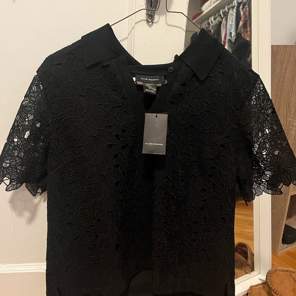 NEW! Collared Lace Blouse - Club Monaco - Picture 3 of 4